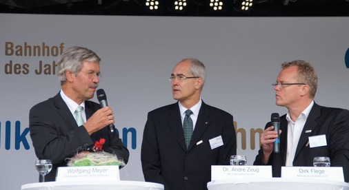 Talkrunde mit Jurymitglied Dirk Flege und Oberbürgermeister Wolfgang Meyer.