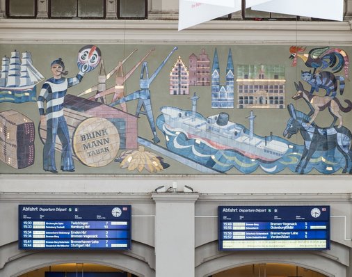 Fassadengestaltung im Bahnhof Bremen