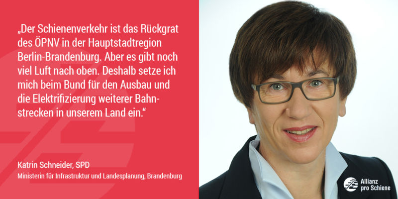 Katrin Schneider sieht Nachholbedarf bei der Elektrifizierung der Schiene (Allianz pro Schiene)