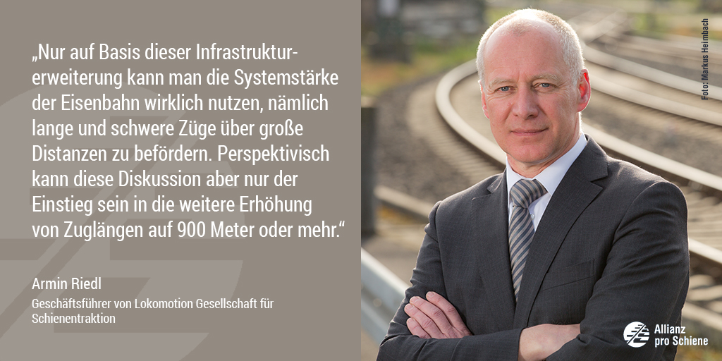 Bahn frei für 740-Meter-Netz: Armin Riedl von Lokomotion freut sich.