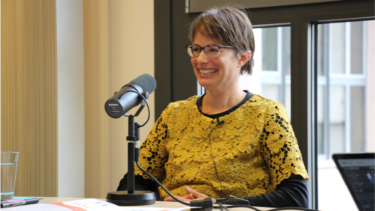 Ann-Kathrin Schneider im Podcast-Gespräch bei der Allianz pro Schiene.