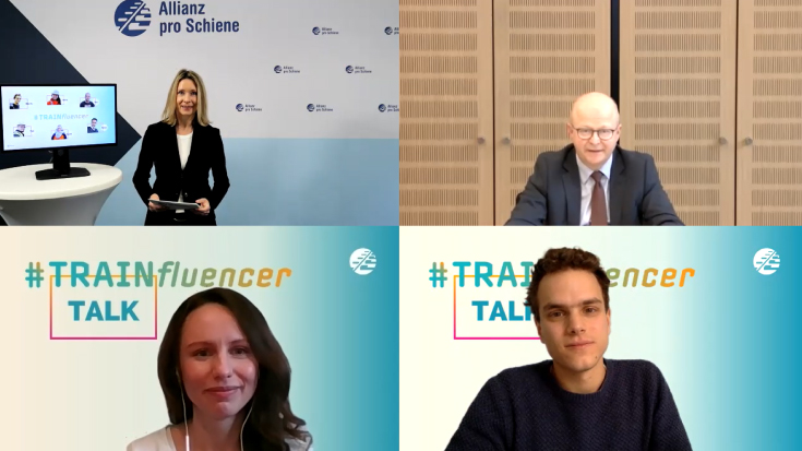 Erster Auftritt des designierten Bahnbeauftragten der Bundesregierung: Staatssekretär Michael Theurer beim #TRAINfluencer-Talk der Allianz pro Schiene.