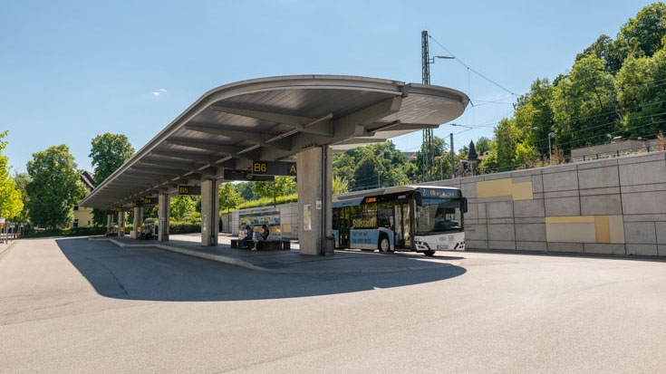 Der Busbahnhof am Bhf Coburg