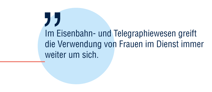 Im Eisenbahn- und Telegraphiewesen greift die Verwendung
von Frauen im Dienst immer weiter um sich.