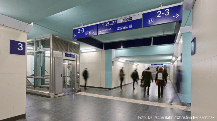 Die Unterführung des Bahnhof Ansbach